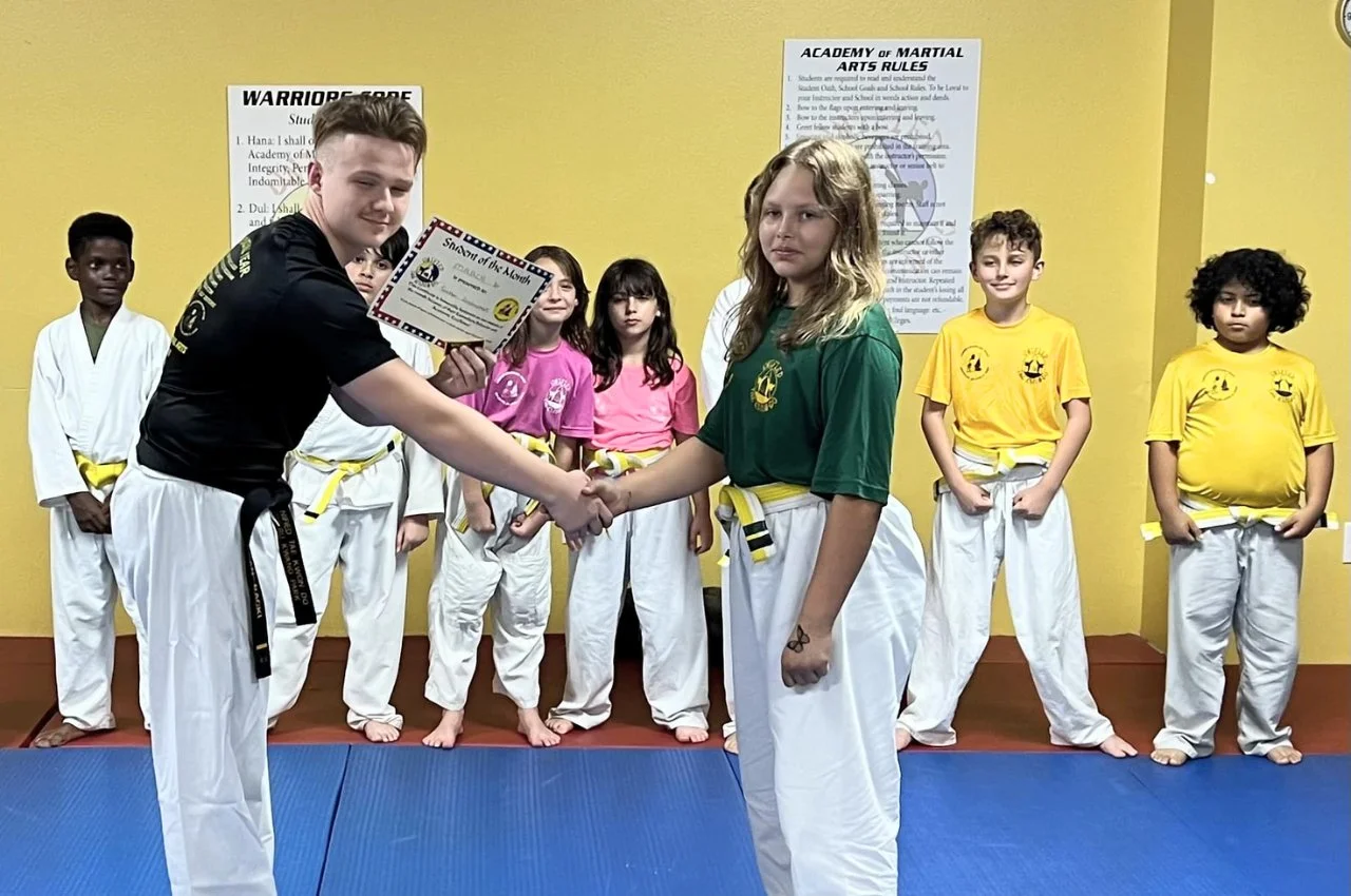 Kids martial arts discipline and focus